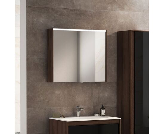 Зеркальный шкаф vitra metropole 58213 100см с подсветкой, цвет сливовое дерево в Астане фото № 2
