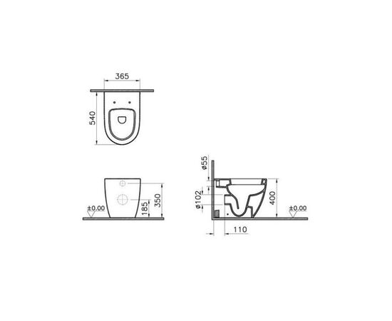 унитаз приставной vitra sento 5985b003-0075. тонкая крышка с микролифтом. в Астане фото № 3