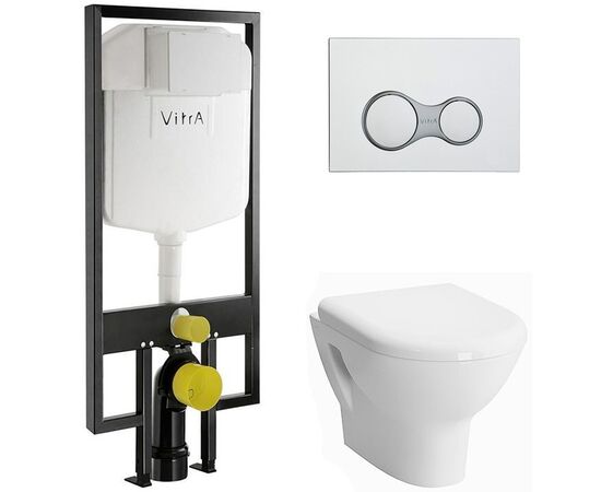 Комплект vitra zentrum: унитаз 9012b003-7206 с инсталляцией и кнопкой в Астане фото № 1