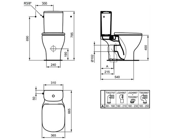 унитаз напольный ideal standard tesi t008701 aqua blade (комплект) в Астане фото № 3