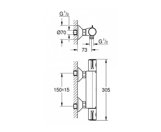 смеситель термостат grohe grohtherm 800 34558000 для душа , dn 15 в Астане фото № 3