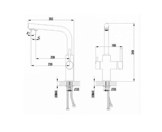 Lm3060c comfort смеситель для кухни, с дополнительным подключением к фильтру для питьевой вод хром в Астане фото № 2