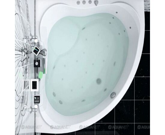 Ванна акриловая aquanet 150x150 malta new  с каркасом в Астане фото № 3