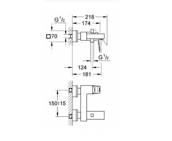 23140000 grohe eurocube смеситель для ванны в Астане фото № 2