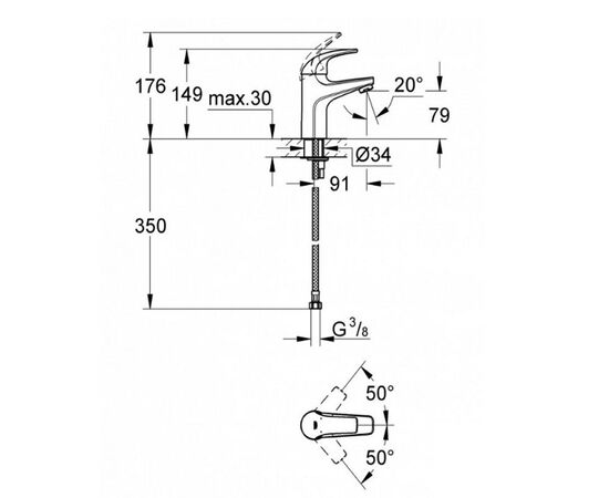 смеситель для раковины grohe baucurve 23165000 в Астане фото № 2