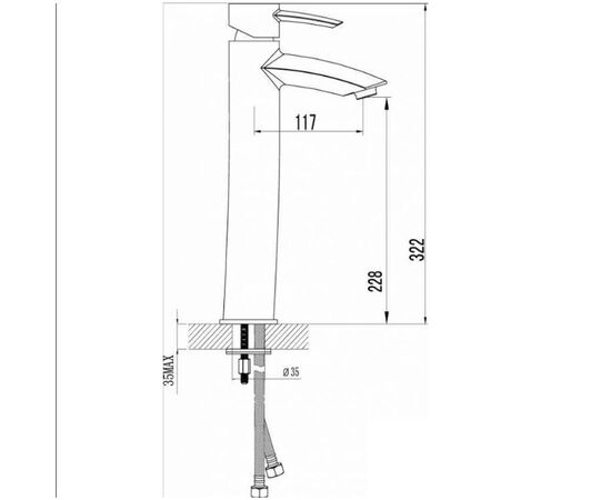 Lm3209c атлантисс смеситель для умывальника высокий, монолитный в Астане фото № 3