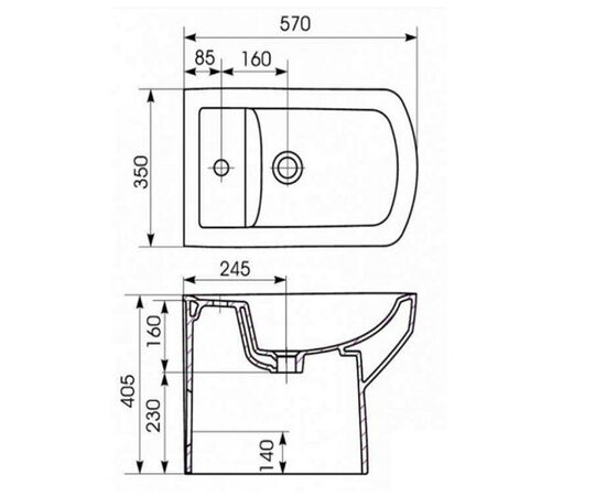 Биде cersanit pure  k101-006-box в Астане фото № 2