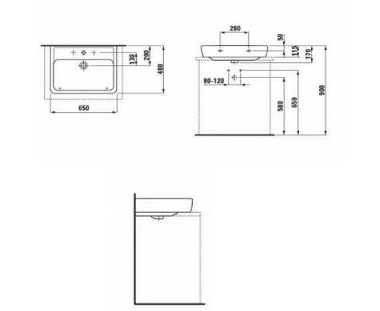 раковина накладная laufen pro 8179530001041 65см в Астане фото № 4