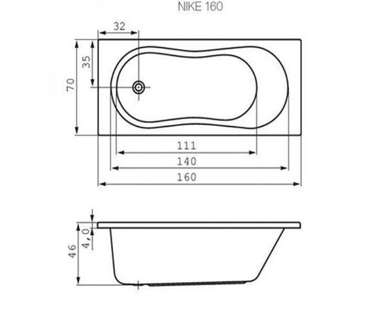 Ванна акриловая cersanit 160x70 nike (wp-nike*160) в Астане фото № 3