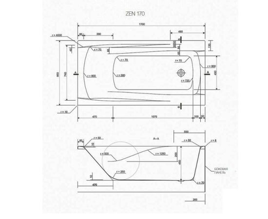 Ванна акриловая cersanit 170x85 zen в Астане фото № 2