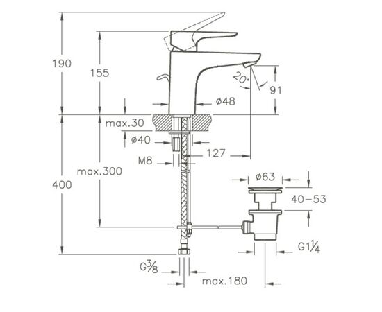 смеситель для раковины vitra x-line a4232523 exp в Астане фото № 3