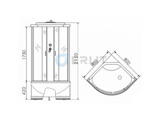 Душевая кабина erlit 80x80 er3508tp-c3 в Астане фото № 3