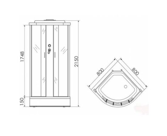 Душевой уголок erlit 80x80 er3508p-c3 в Астане фото № 2