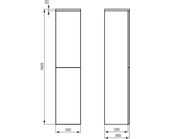 шкаф-пенал ideal standard step t7231yf красный лак (левый) в Астане фото № 2