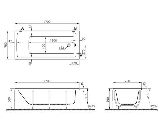 Ванна акриловая vitra 170x75 neon 52280001000 в Астане фото № 2