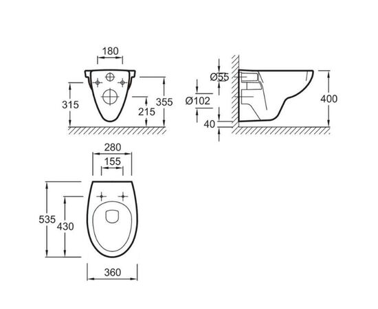 унитаз подвесной patio jacob delafon  e4267-00 безободковый в комплекте с сиденьем микролифт в Астане фото № 4