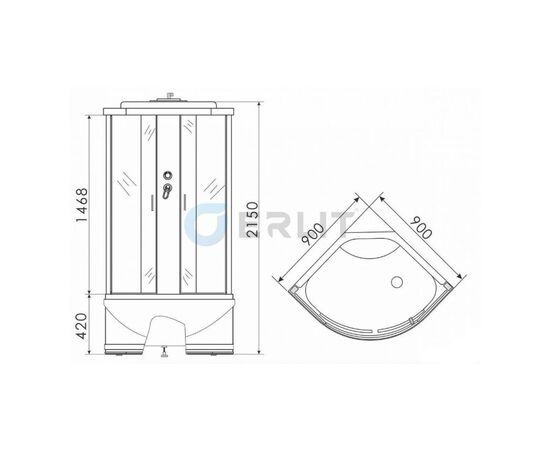 Душевая кабина erlit 90x90 comfort er3509tp-c3 в Астане фото № 2