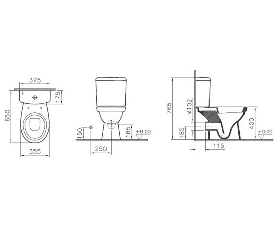 унитаз напольный vitra normus 9705b003-7201 в Астане фото № 3