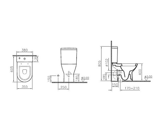 унитаз напольный vitra diane 9816b003-7201 с микролифтом в Астане фото № 4