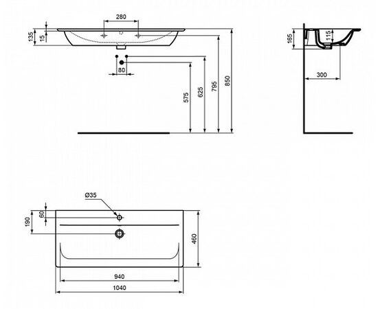 раковина на столешницу ideal standard connect air e027401 104х46 см в Астане фото № 3