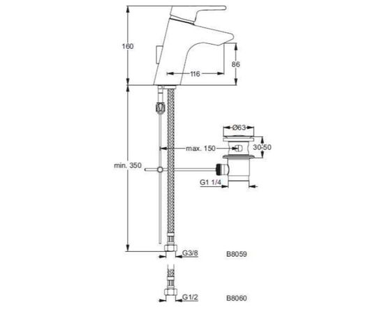 смеситель для раковины ideal standard  active b8060aa в Астане фото № 3