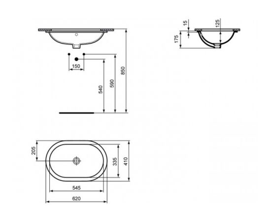 раковина на столешницу ideal standard connect e504901 62х41 см в Астане фото № 2