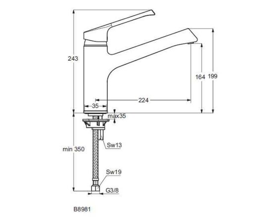 смеситель для кухни ideal standard retta b8981aa в Астане фото № 3
