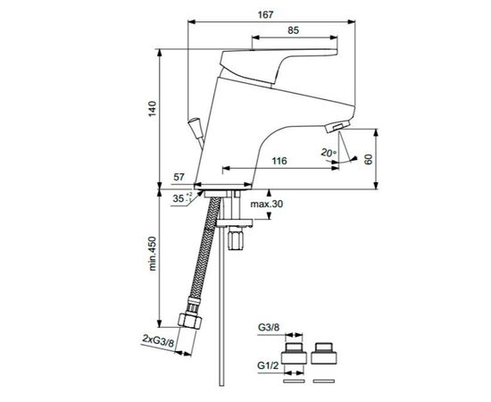 смеситель для раковины vidima joy b0465aa/ba071aa в Астане фото № 2