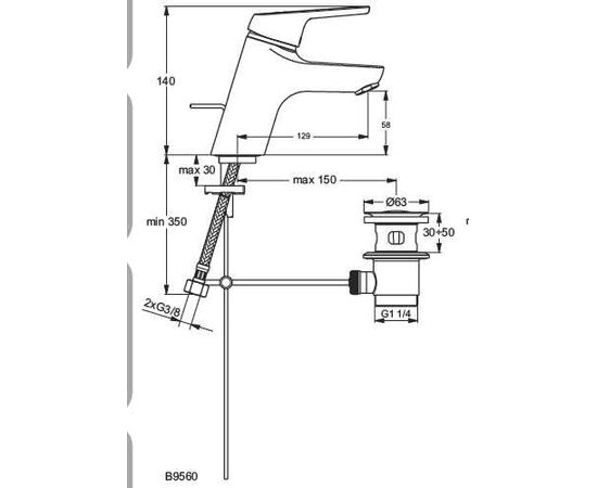 смеситель для раковины ideal standard cerasprint в9560аа в Астане фото № 2