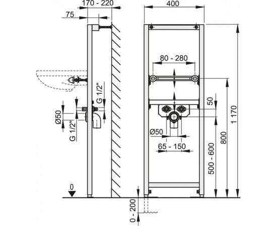 Инсталляция для раковины alca plast а104/1200 в Астане фото № 2