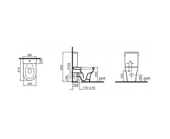 унитаз напольный vitra zentrum 9012b003-7201 в Астане фото № 3