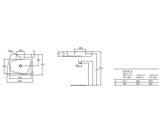 Накладная раковина ideal standard simplyu t097401 65см в Астане фото № 3