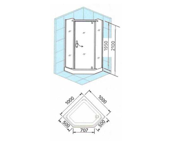 Душевой уголок appollo 100x100 ts-028a в Астане фото № 3