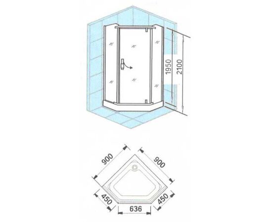 Душевой уголок appollo 90x90 ts-028b в Астане фото № 3