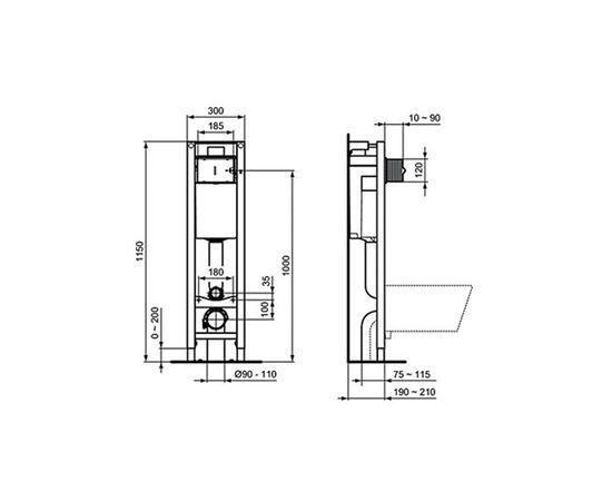 Инсталляция для унитаза ideal standard prosys eco frame e233267 в Астане фото № 2