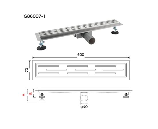 Душевой трап gappo g85007-1 70х500 мм в Астане фото № 3