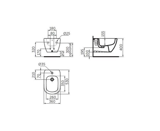 Биде подвесное ideal standard tesi t3552v3 в Астане фото № 3