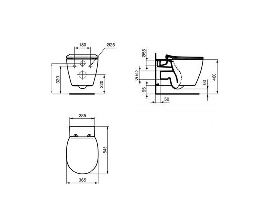 Комплект ideal standard connect: унитаз e047901 c инсталляцией r020467 и кнопкой oleas m3 r0123jg в Астане фото № 3