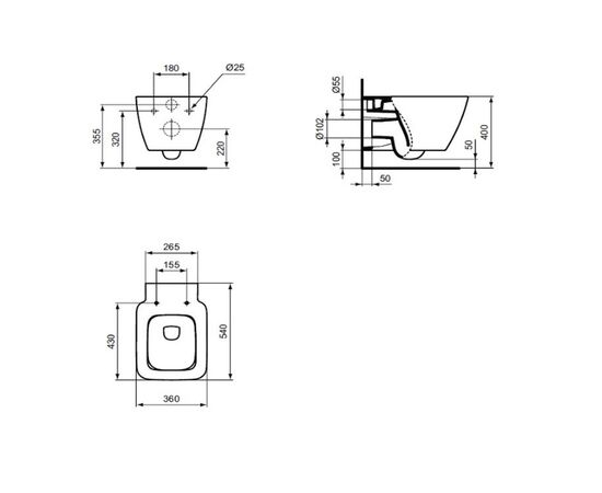 унитаз подвесной ideal standard strada ii t359601 в Астане фото № 3