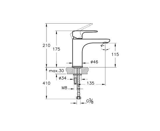 смеситель для раковины vitra root round a42706exp в Астане фото № 2