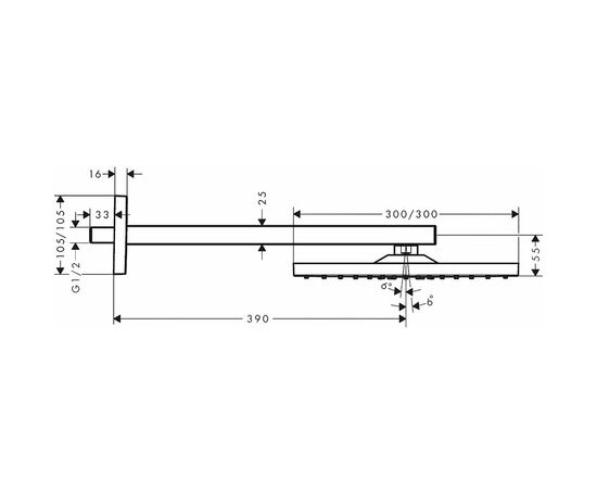 Верхний душ hansgrohe raindance e 300 air 1jet 26238000 в Астане фото № 2