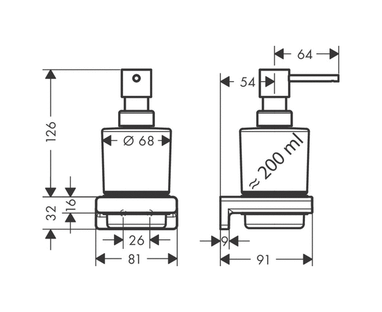 Дозатор для жидкого мыла hansgrohe addstoris 41745000 200мл в Астане фото № 2