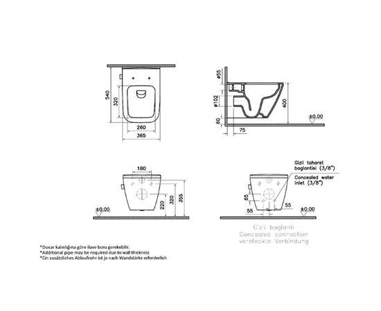 унитаз с биде vitra integra square 7082b003-7211 rim-ex (термостат) в Астане фото № 2