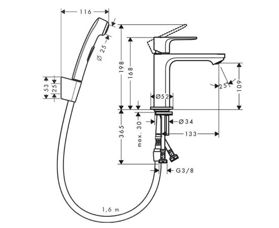 смеситель для раковины hansgrohe rebris s 72215000 в Астане фото № 2