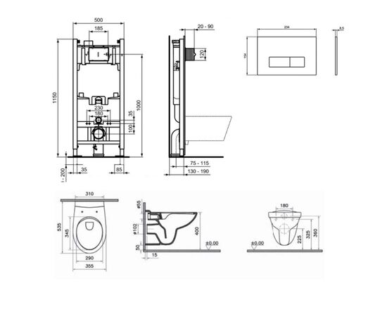 унитаз с инсталляцией vitra normus 7855b003-0075 r046367 r0121aa в Астане фото № 2