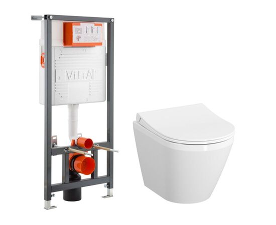 унитаз подвесной vitra integra round 9856b003-7205 безободковый в Астане фото № 1