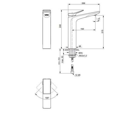 смеситель для раковины ideal standard conca bc758aa высокий в Астане фото № 6