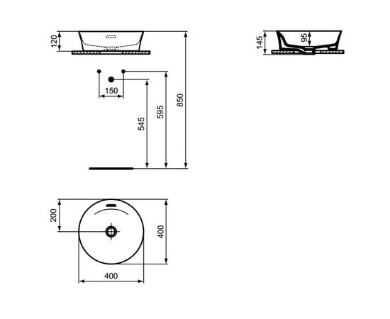 раковина накладные ideal standard ipalyss e141301 40x40 в Астане фото № 3
