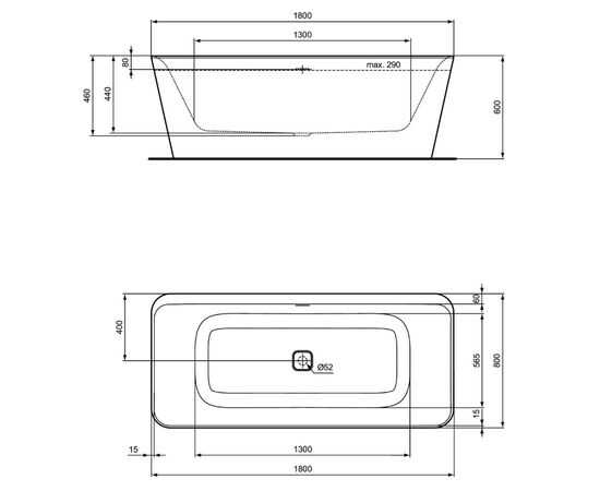 Ванна отдельностоящая 180x80 ideal standard tonic ii k8725v1 в Астане фото № 3