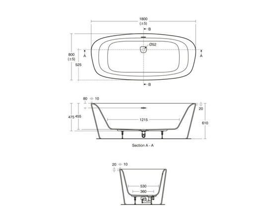 Ванна отдельностоящая 180x80 ideal standard dea к8721v1 в Астане фото № 4